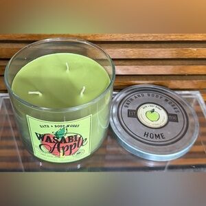 Rare HTf Bath & Body Works Wasabi Apple Scented 3-Wick Candle